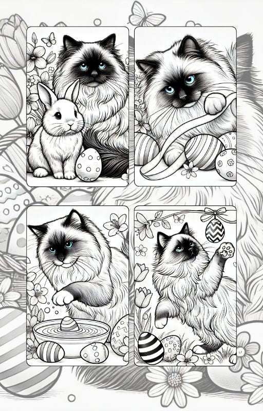 Katzen Malbuch: Ostern - Digitaler Download